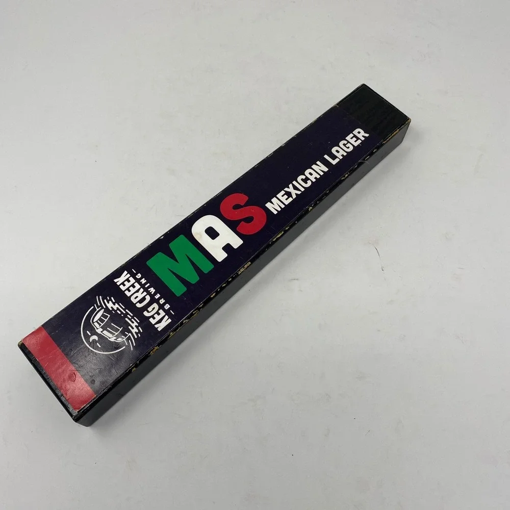 Keg Creek Brewing MAS Mexican Lager Beer Tap Handle Wood Black Red Green White